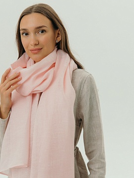 Льняной палантин цвет сакуры