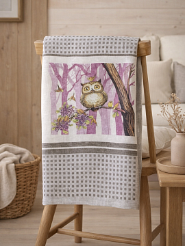 Полотенце льняное Совиная весна