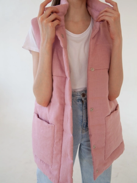 Жилет стеганый Snezhno dusty rose