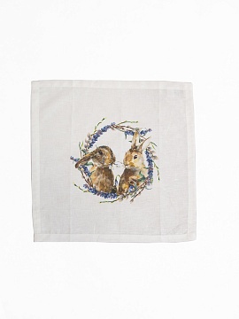 Салфетка льняная Кролики