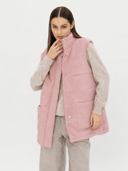 Жилет стеганый Snezhno dusty rose