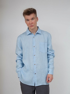 Рубашка полульняная Mont Blanc sky
