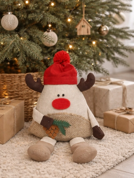 Льняной сувенир Треугольный Олененок