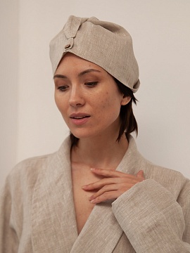 Чалма льняная цвет серый натуральный