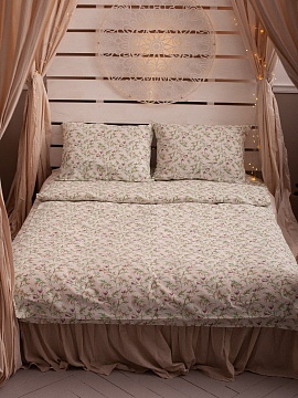 Льняной пододеяльник Райские птички