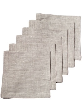 Набор льняных салфеток цвет серый натуральный