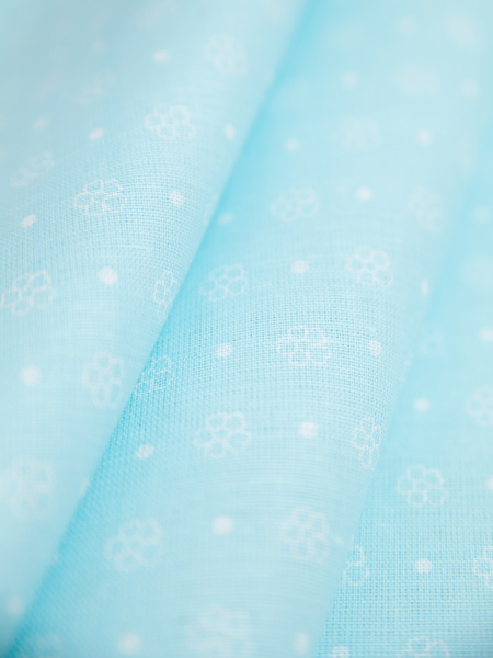 Ткань льняная Незабудки-1