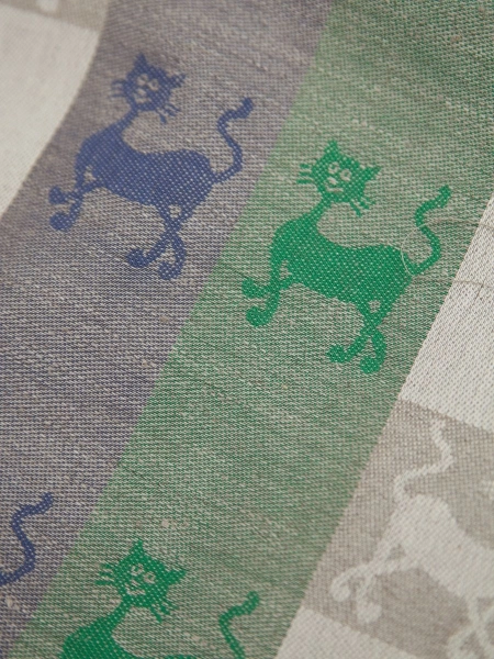 Ткань льняная Кошки