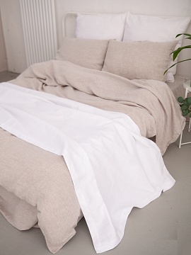 Дорожка-покрывало из хлопка Бриллиант цвет белый