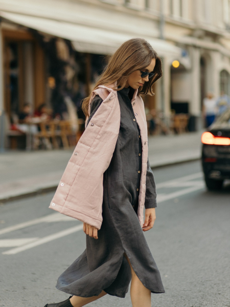 Жилет стеганый Snezhno dusty rose