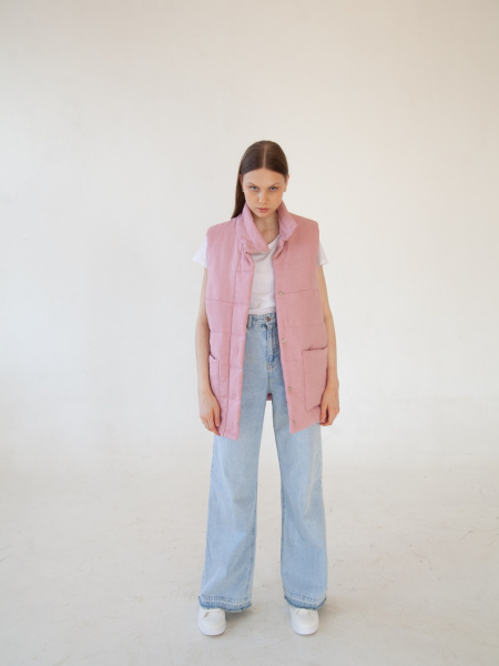 Жилет стеганый Snezhno dusty rose
