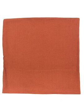 Льняная наволочка квадратная терракотовая