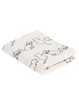 Льняной пододеяльник Коты