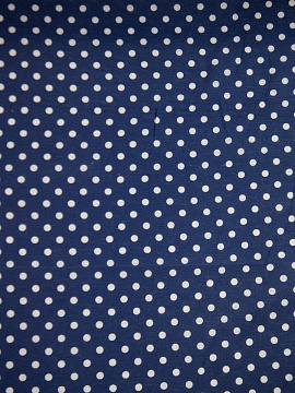 Ткань полульняная Горошек цвет синий арт.923-1В
