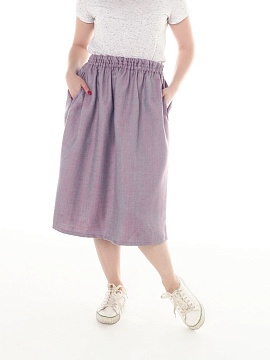 Юбка льняная Патриция цвет розовый меланж