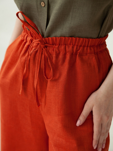 Брюки-кюлоты Kaia limited terracotta