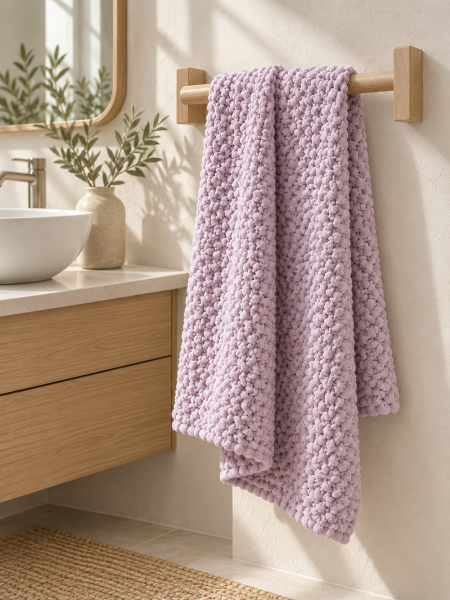 Полотенце вафельное Marshmallow lilac rose