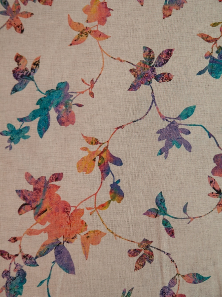 Ткань льняная Осенний мотив-3