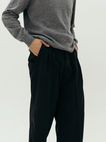 Брюки wool Wide black