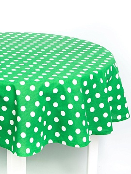 Скатерть круглая изо льна Горошек-3 без салфеток