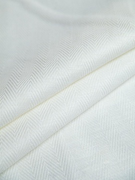 ОСТАТОК меньше метра Ткань льняная Ломаная саржа цвет белый