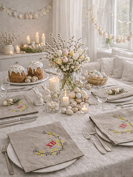 Набор льняных салфеток ХВ цвет серый