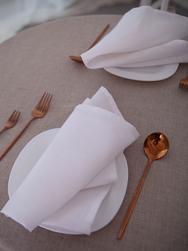 Набор льняных салфеток Наоми цвет белый