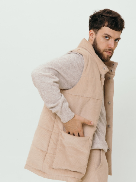 Жилет стеганый velvet Snowfall limited beige