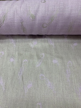 Льняная ткань Тюльпаны цвет сиреневый арт.716-1В