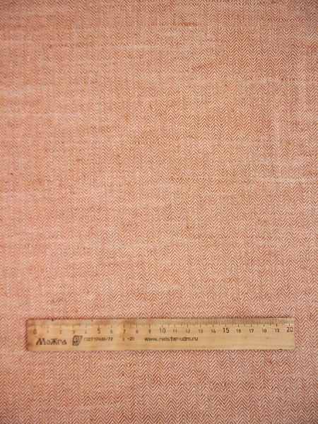 Ткань полульняная Оранжевая елочка арт.418-74