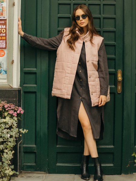 Жилет стеганый Snezhno dusty rose