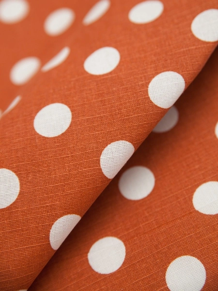 Ткань льняная Горошек-2