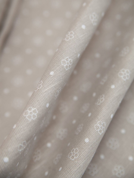 Ткань льняная Незабудки-2