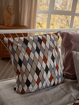 Льняная наволочка квадратная Витраж