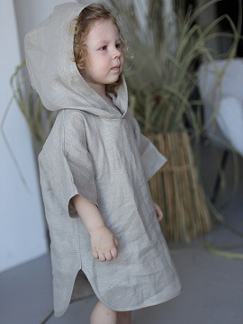 Рубашка-пончо детская Hunny waffel natural