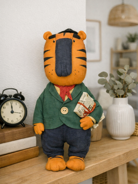 Льняной сувенир Тигр Альберт