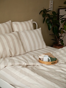 Льняной пододеяльник Линейный орнамент