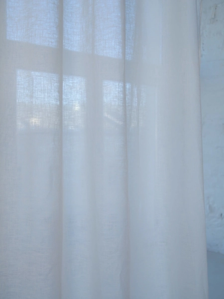 Шторы льняные Timeless white
