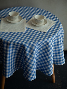 Скатерть круглая изо льна Ривьера без салфеток