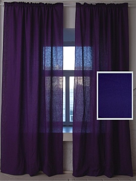 Шторы льняные Классика-2 цвет фиалковый