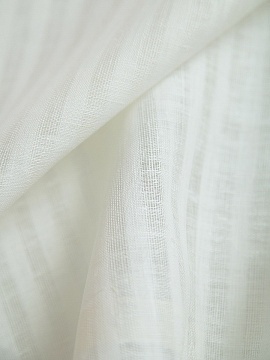 ОСТАТОК меньше метра Льняная ткань Линии белые арт.058