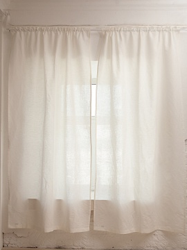 Шторы льняные цвет белый 140х180 - 1 полотно