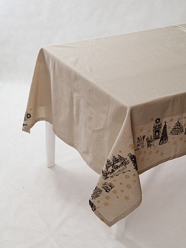 Скатерть льняная Рождественские истории без салфеток