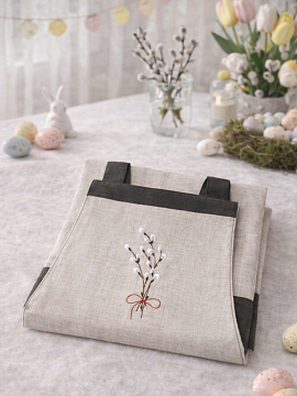 Фартук льняной Букетик вербы