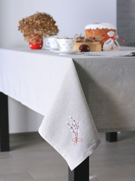 Скатерть льняная Верба без салфеток