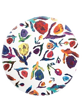 Салфетка круглая изо льна Тюльпаны