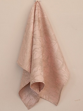 Полотенце льняное Розовые листья