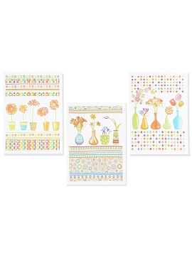 Набор льняных полотенец для кухни Весенние цветы