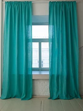 Шторы льняные Классика-2 цвет мятный