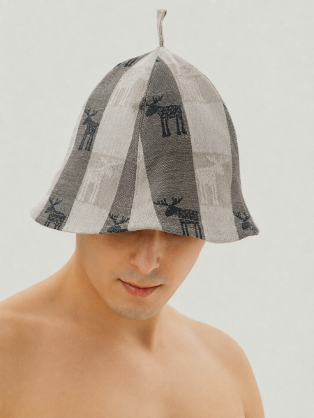 Шапка льняная для бани Лоси